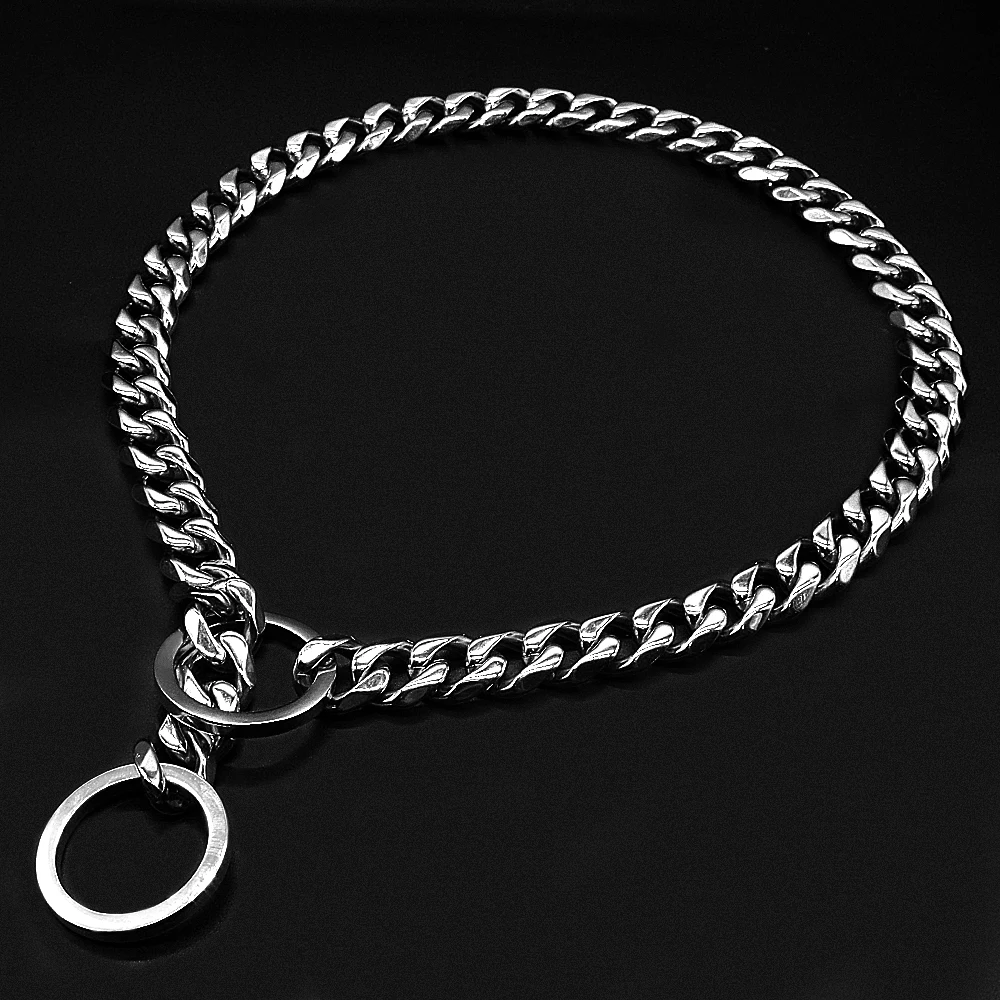 4mm Metal Pet Dog Chain Collar Stainless Steel Training Choke Slip Collars Leash For Medium Large Dogs Pitbull Pug Bulldog Gold