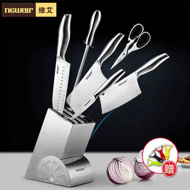  Full Stainless Steel Kitchen Knife Set Household Multifunctional Chop Bone Cut Meat Vegetable Parin - 32785455097