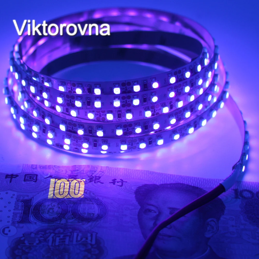 УФ ультрафиолетовая 395 405нм Светодиодная лента черный свет DC12V 3528 SMD 120