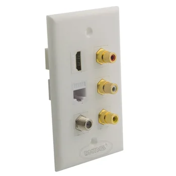 

RJ45 3RCA AV HDMI, F head TV Antenna wall plate with female to female connector