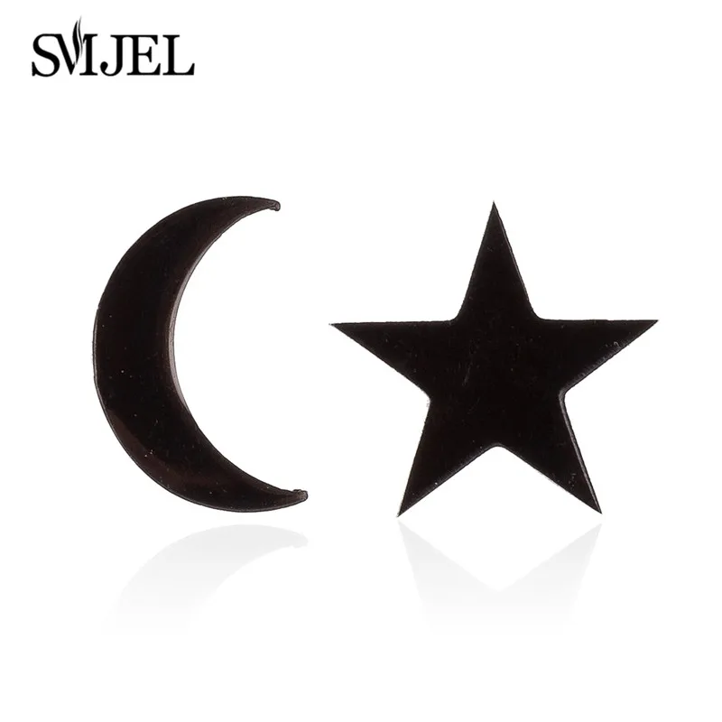 SMJEL Tiny Moon Star серьги-гвоздики из нержавеющей стали повседневные подростковые ювелирные изделия серьги день матери Небесный подарок на день рождения - Окраска металла: GED155