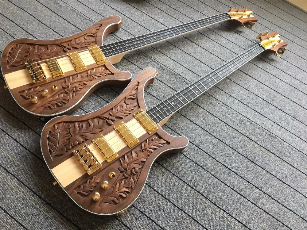 TOP QUALITYLK 4004 bass guitar Body Through Maple Neck Walnut Body Best