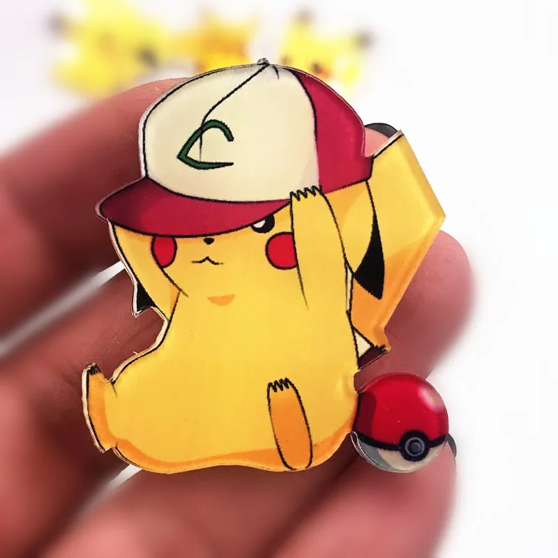 

1PCS Hot Selling Pikachu In a Hat Anime Icon Brooch Acrylic Badge For Decoration On T-shirt Hat Scarf Backpack Good Quality Pin