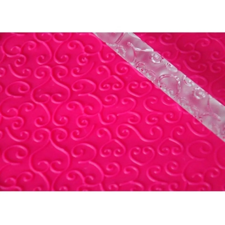 

Texture Embossing Acrylic Fondant Cake Decorating Pastry Tools Cup Cake Top Decoration Rolling Pin Color Transparent