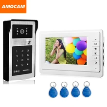 7 “LCD Video Puerta Del Timbre Del Teléfono Intercom Sistema de Kits de Panel De Aleación De Aluminio sistema de Intercomunicación IR Cámara de Visión Nocturna de Vídeo Doméstico
