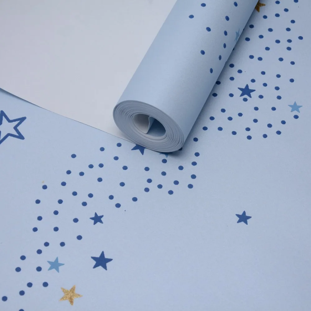 

Kids Room 3D Star Wallpapers Stereo Nonwovens Star Boy Room Fantasy Embossed Roofs Ceiling Bedroom Background 3D murals