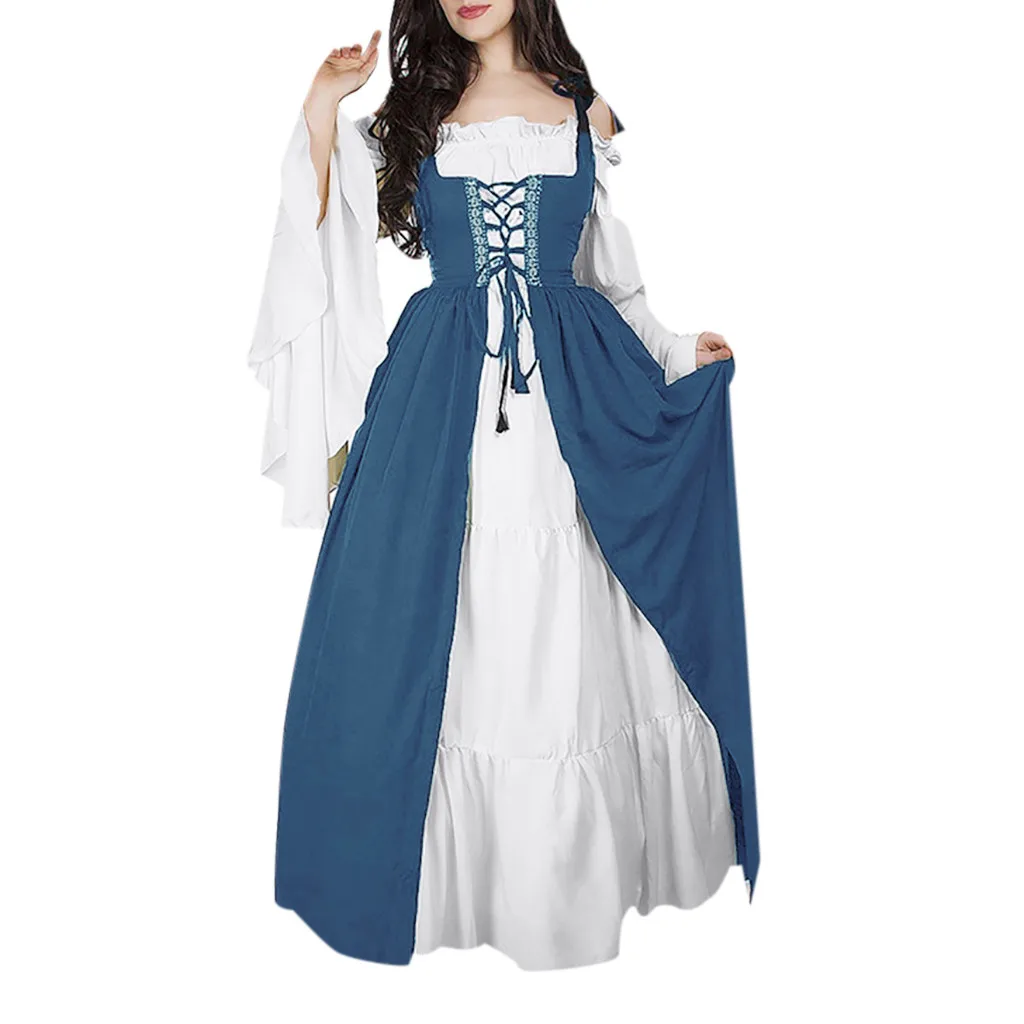 

Women Bandage Corset Middeleeuwse Renaissance Vintage Party Club Elegante Dress