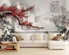 Customized Wallpaper Photos Chinese Landscape Plum Blossom TV Background Wallpaper Home Decor Living Room Bedroom 3D Wallpaper ► Photo 1/4