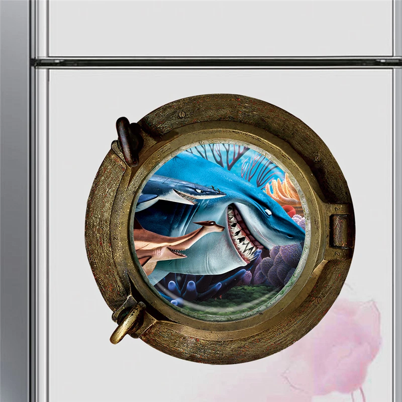 3d улыбающаяся большая акула Немо Дори подводная лодка иллюминаторы наклейки на окна стены для украшения стиральной машины Diy настенные наклейки искусство - Цвет: W021