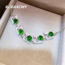 KJJEAXCMY ювелирные изделия из стерлингового серебра 925 пробы с естественный диопсид камни инкрустированные украшения браслет кошка