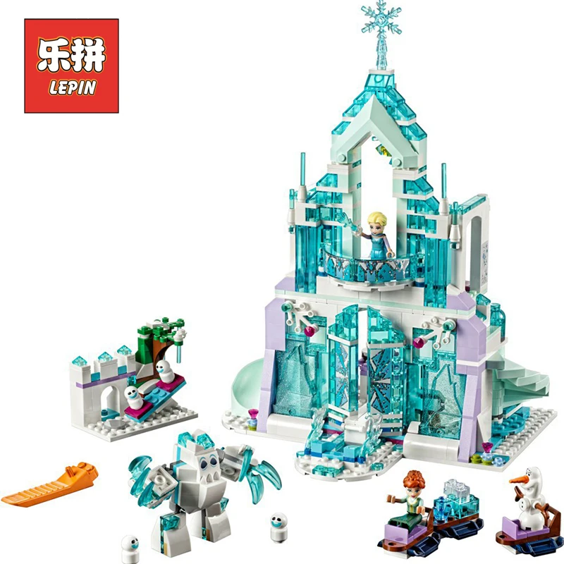 

25002 731Pcs Friend Princess Elsa'S Magical Ice Palace Set Model Building Blocks Bricks Girl Toys Compatible Legoing 41148
