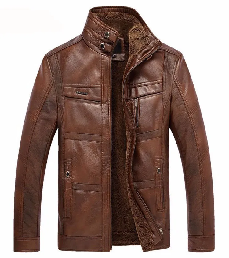 Кожаная куртка, мужские пальто, 5XL, брендовая Высококачественная верхняя одежда из искусственной кожи, мужская деловая зимняя куртка из искусственного меха, Мужская Флисовая Куртка