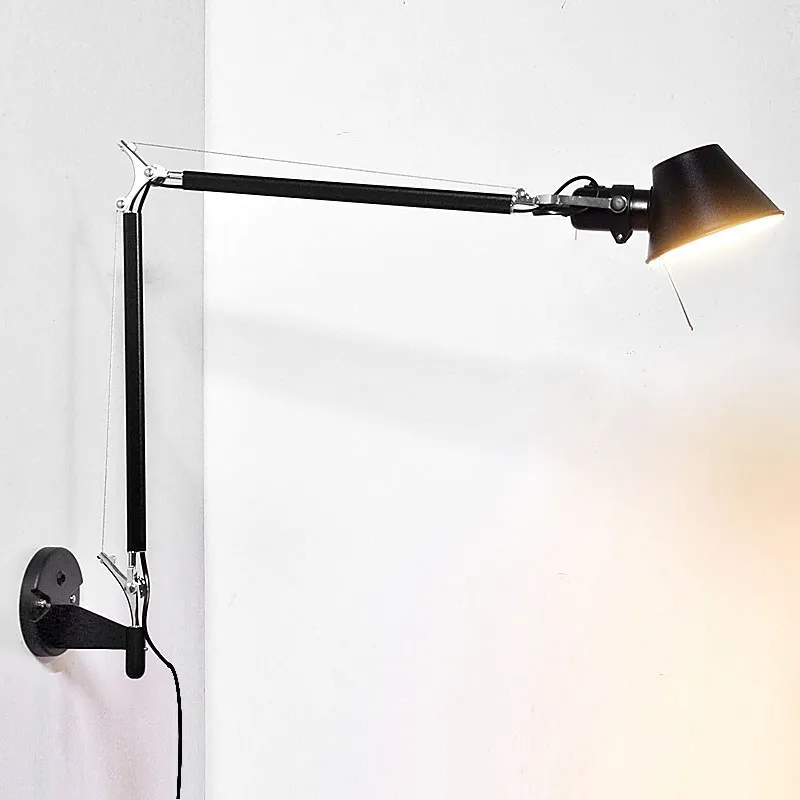 US $35.40 Simple modern Foldable wall lights long swing arm Adjustable Aluminum sconces lamps Telescopic wall lights for bedroom