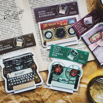 

1 Pcs Novelty Retro Creative Sticky Note Memo Pad Stationery Office School Supplies Notepad Label