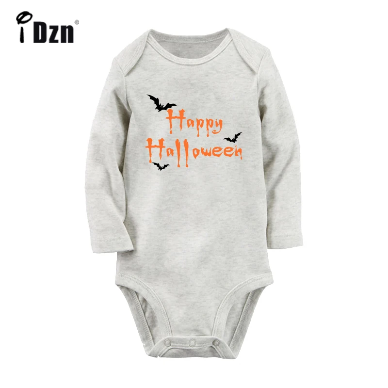 Happy Halloween конфеты трюк или лечения новорожденных Для маленьких мальчиков обувь девочек униформа-комбинезон печати младенческой Боди Одежда х