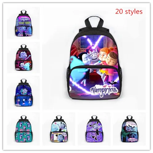 

Girls Cartoon Vampirina Backpacks Kids Rucksack Boys School Bags Movie Vampire Girl Boy Kids Party Favor Gift Bags