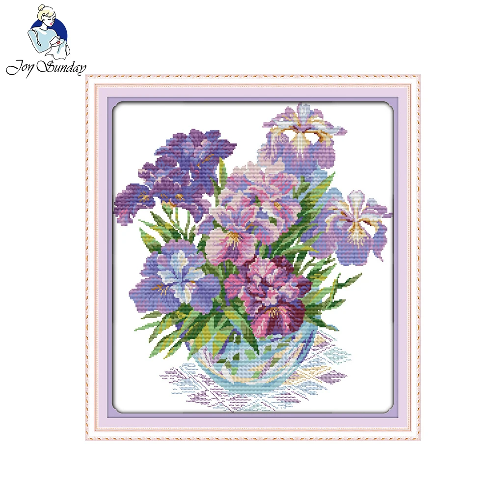 Картина для вышивки крестиком Joy Sunday с фиолетовым радужным рисунком|joy sunday|cross stitch