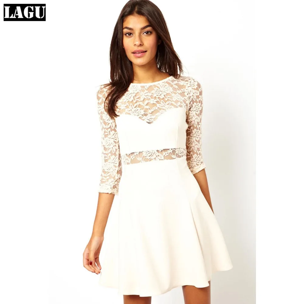 Casual Black Lace Dress