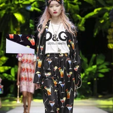 Лидер продаж Мода новая цифровая живопись сок стеклянная чашка атласная креп ткань для платья tissu au метр Яркая Ткань DIY