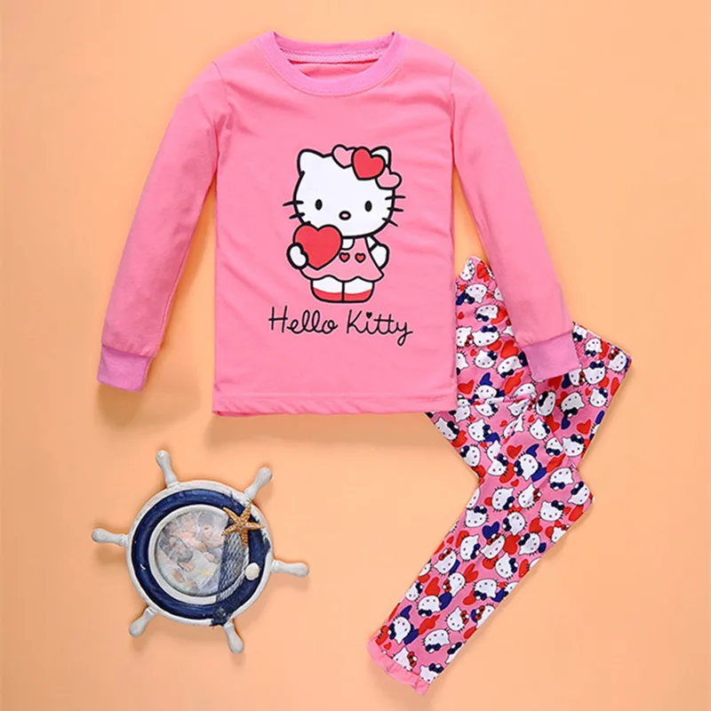 

LYTLM Hello Kitty Clothes for Girls Fashion 2PCS Girls Clothing Sets 2018 100% Cotton Kids Suits for Girls Autumn Spring Sports