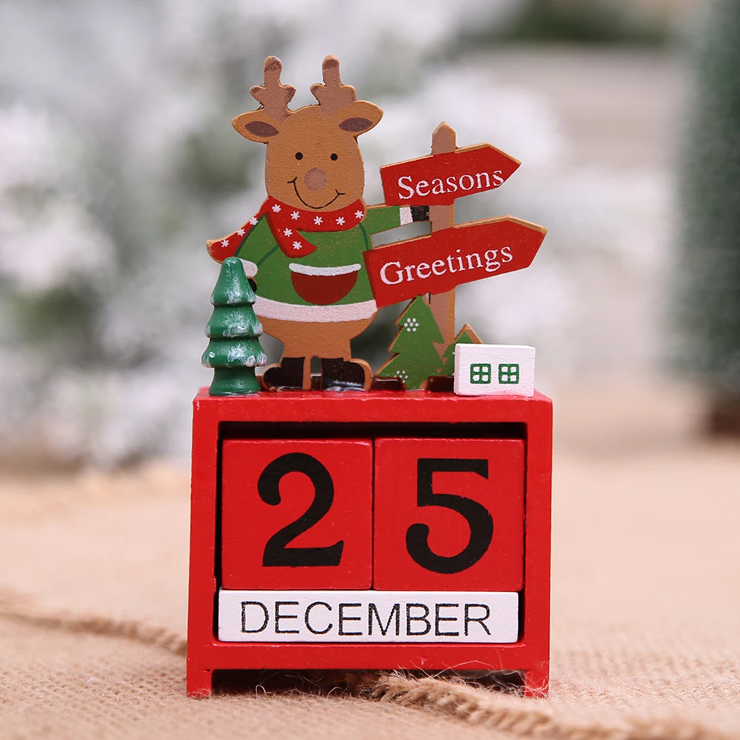 Деревянный Рождественский календарь рождественские украшения для дома Рождественский орнамент креативные рождественские подарки
