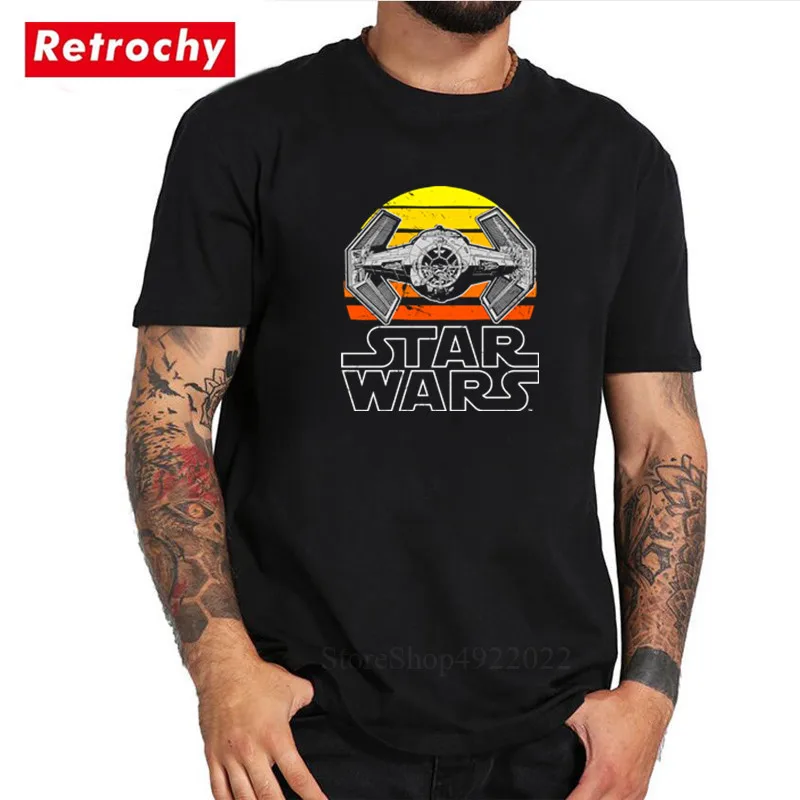 

New Arrival Darth Vader Men's Tshirts Fashion TIE Fighter Star Wars T-Shirt men Punk Hipster tees Shirts Casual O-Neck Camisetas