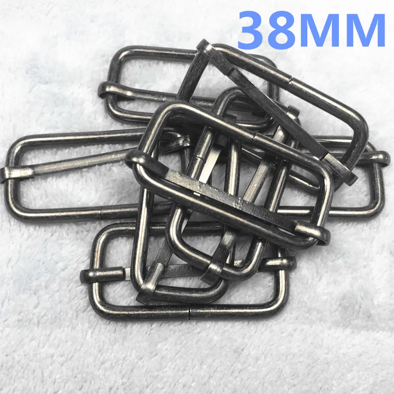 38MM Gunmetal Metal Slides Tri-glides Wire-formed Roller Pin Buckles