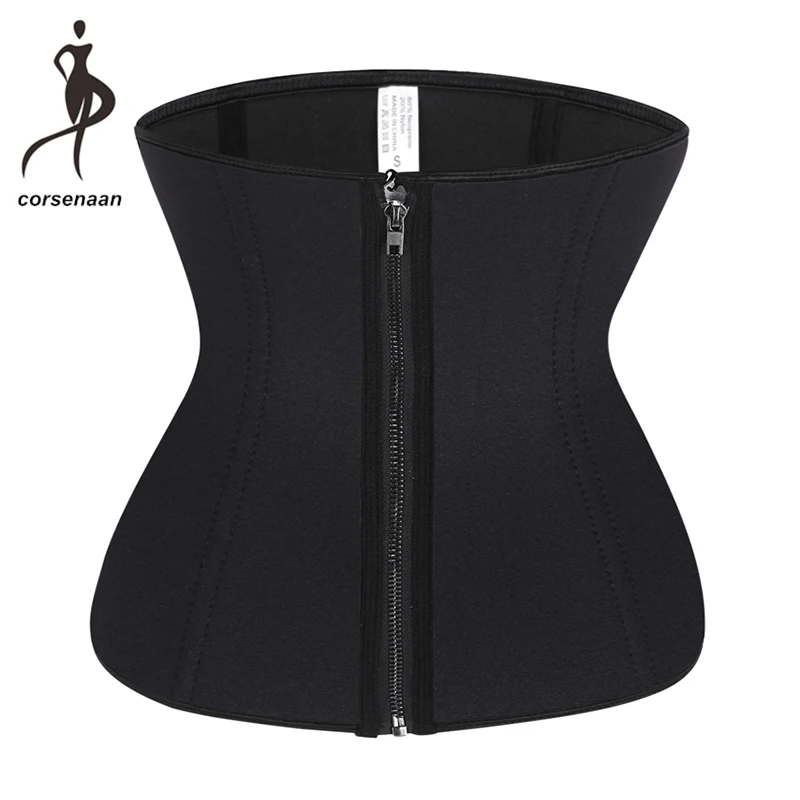 

Nude/Black Women Zip Up Waist Trainer XS To 6XL Body Shapewear Neoprene Waist Shaper With 6 Steel Bone 611#