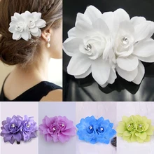 5 цветов, Свадебная вечеринка, женские красивые хрустальные стразы, цветок, лепесток, заколка для волос
