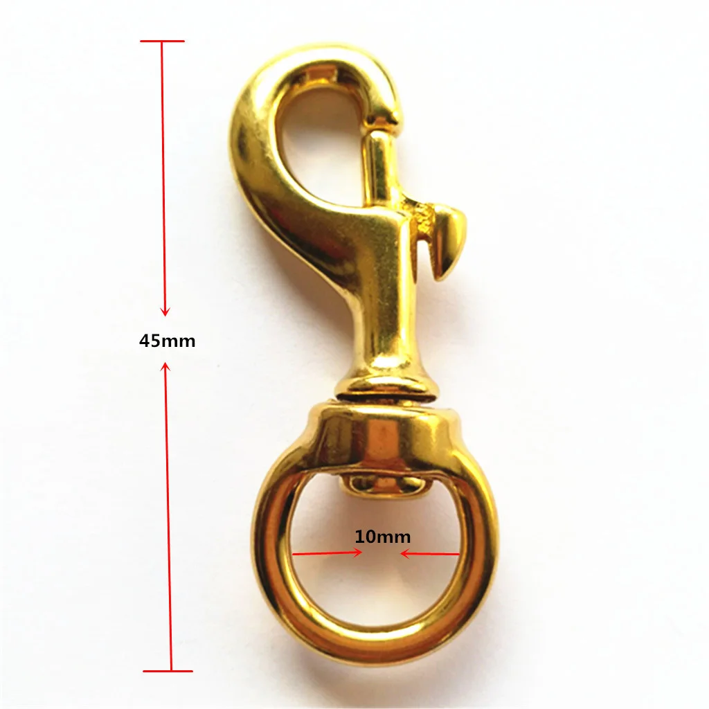 1 Pcs Heavy Duty Brass Single Ended Swivel Eye Snap Hook for Scuba Diving Clips Straps Bags Belting Key Chain Tents Pet Collar 