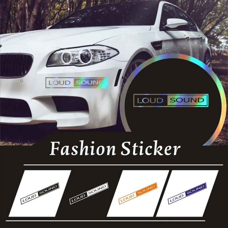 

3D Car Stickers 13.5*60cm Reflective Fun LOUD SOUND car stickers and decals auto sticker Motorcycle Stickers Black/Silver/laser
