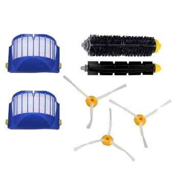 

Top Sale 2 Blue Aerovac Filter+2 Set Main Brush Kit+6 Side Brush For Irobot Roomba 600 Series 620 630 650 660 Accessory Replace