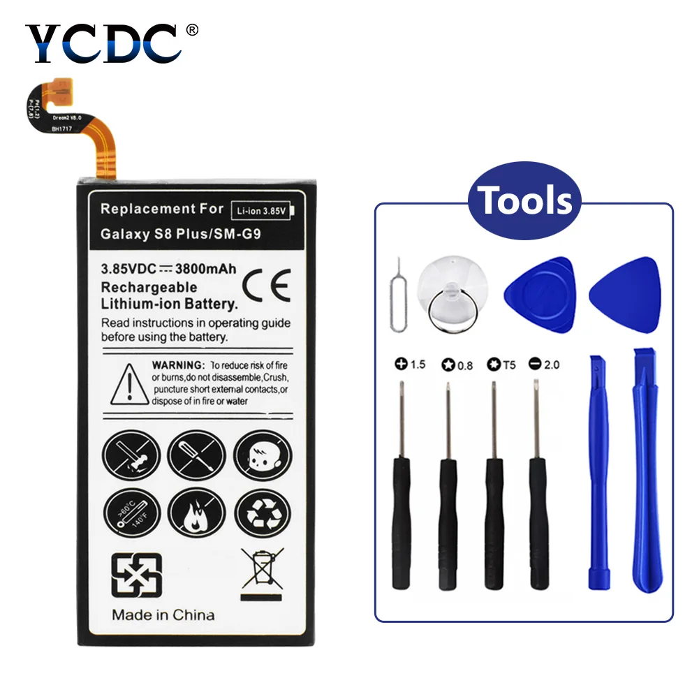 

Battery For Samsung Galaxy S8 Plus (G9550) G955 G955F G955A G955T G955S G955P G955U G955V G955R4 3.85V 3800mAh + opening Tools