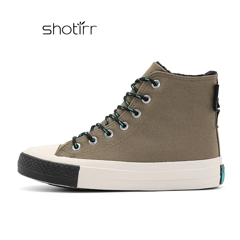 

Early Winter Fashion Plus Velvet Canvas Boots Soft And Comfortable Camouflage High-top Flat Female Shoes