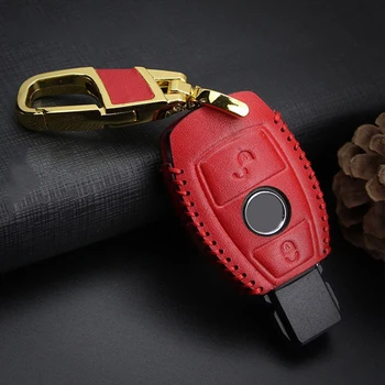

Accessory Car Protective shell Key Cover For Mercedes Benz 2 buttons Artificial Leather High Quality