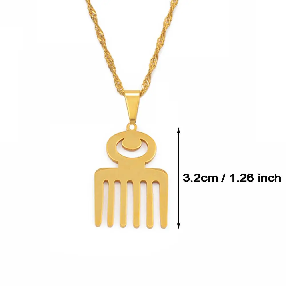 Anniyo Африканский Символ ожерелья с подвесками золотой цвет и нержавеющая сталь Материал Adinkra Gye Nyame Этнические украшения подарки#110421