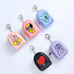 3 цвета BT21 Kawaii маленький кошелек женский K Pop BTS Bangtan мальчики корейский стиль Мода PU монета карта кошелек подвесной орнамент кошелек