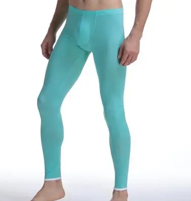 Новое мужское нижнее белье Aibc, штаны для отдыха, вискозные штаны со средней талией, обтягивающее сексуальное нижнее белье, модное высокоэластичное - Цвет: Зеленый