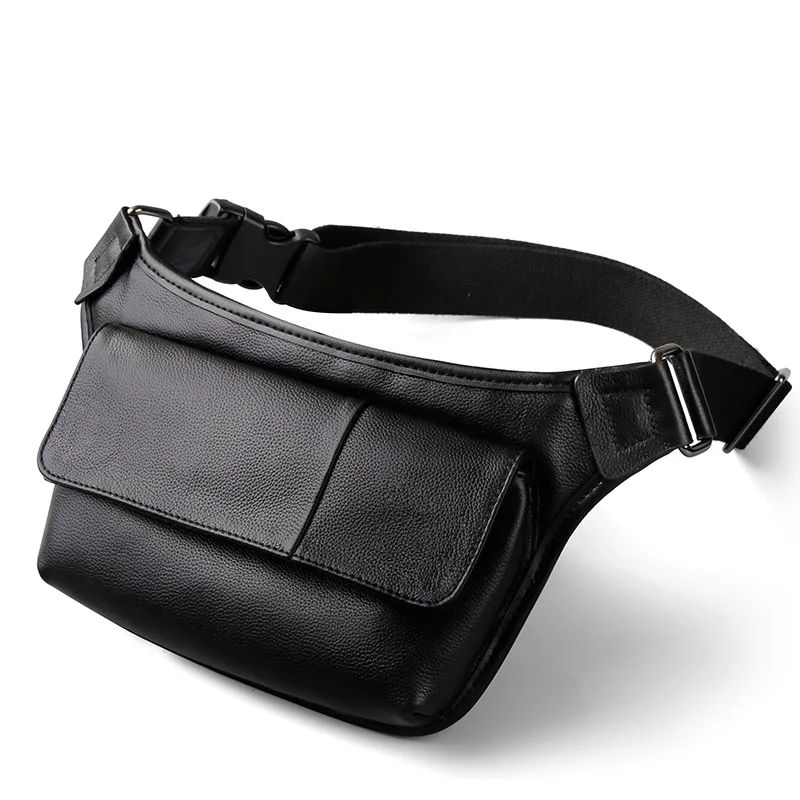 0 : Buy 2018 New Genuine Leather Waist Packs Men Waist Bag Leather Fanny Packs ...