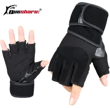 Queshark перчатки для спортзала с запястьем обертывания пояса защиты запястья Дышащие Перчатки для фитнеса Спорт Кроссфит тренировка тяжелая атлетика перчатки