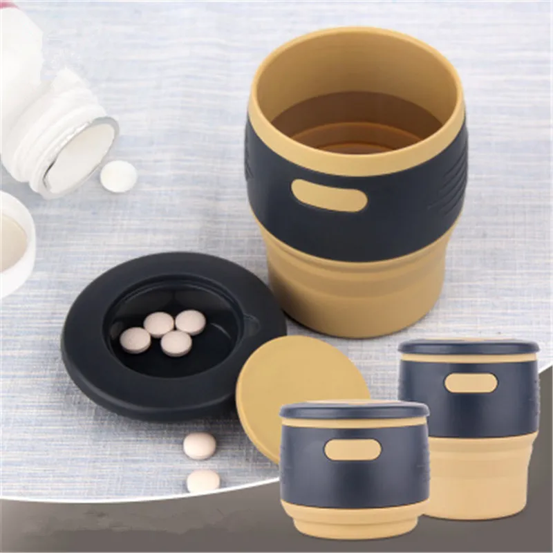 

1Pcs Silicone Foldable Collapsible Coffee Cup Resuable Travel Coffee Cup For Camping Leak Proof Fold Water Cup Heat Resistant