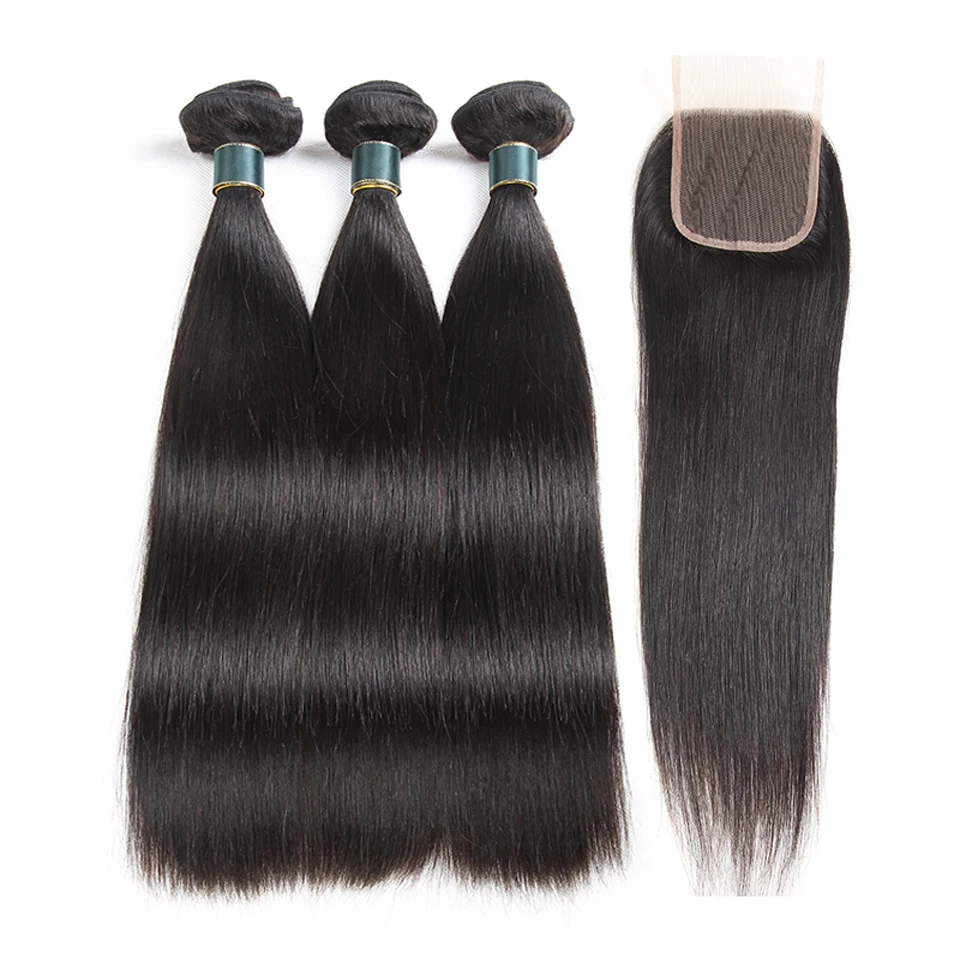 de Cabelo Liso Cabelo Humano Pacotes Com