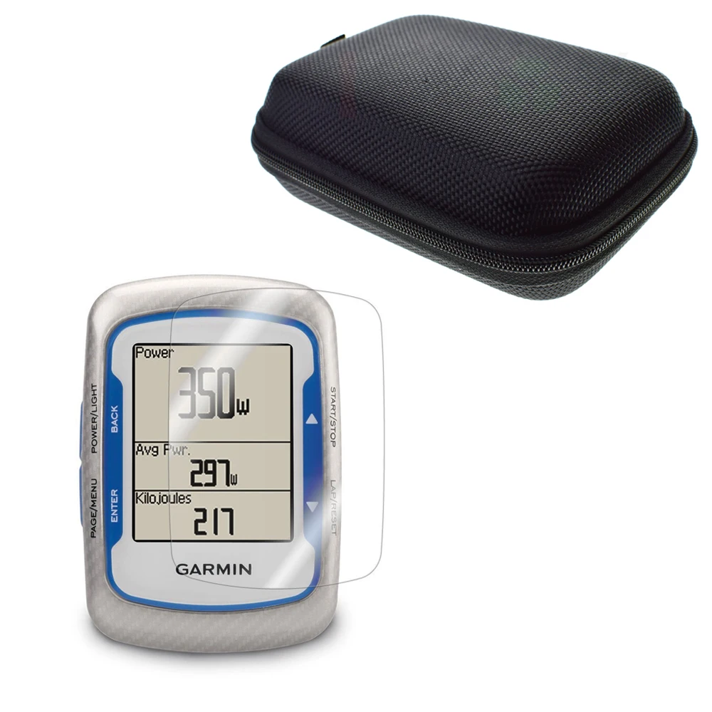 

Clear LCD Screen Protector Guard Cover Film Skin + Protect Case Portable Bag for Road/Mountain Cycling GPS Garmin Edge 500