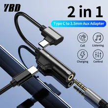 YBD Usb C до 3,5 мм Aux Jack аудио кабель для Xiaomi 9 huawei P30 pro Oneplus 7 аудио сплиттер адаптер type-C зарядный адаптер