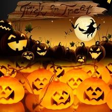 3D Тыква светодиодный гирлянды Хэллоуин украшения сказочные огни для внутренней свадебной вечеринки Рождество орнамент Питание от батареи