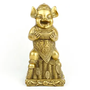 

A copper ingot pig money lucky pig ornaments
