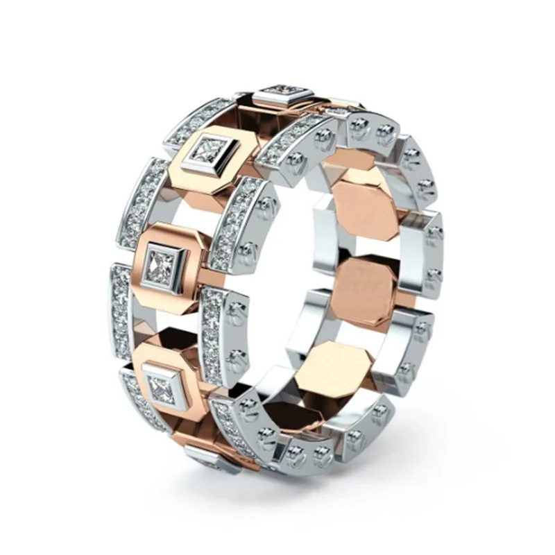 Modyle Новая мода розовое золото цвет CZ камень полые обручальное кольцо для женщины дропшиппинг