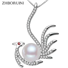 ZHBORUINI модное жемчужное ожерелье украшения естественный пресноводный жемчуг подвеска в виде феникса 925 пробы Серебряные ювелирные изделия для Для женщин
