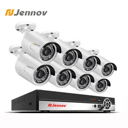 Jennov 2MP видеонаблюдения 8 канала POE Камера Системы комплект видеонаблюдения безопасности Камера Системы 1080P HD NVR P2P IP Cam Danala APP