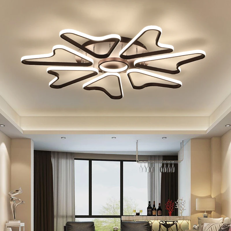 VeiHaoCoffee/White Finish Modern led Ceiling chandelier  For Living Room Bedroom Master Room AC85-265V Led Ceiling Lamp Fixtures